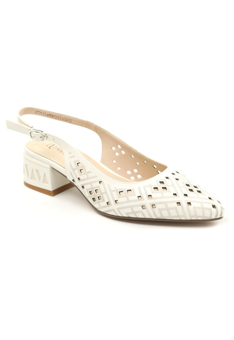Pantofi dama decupati piele naturala D106 QH3A236 GW1068V - Alb