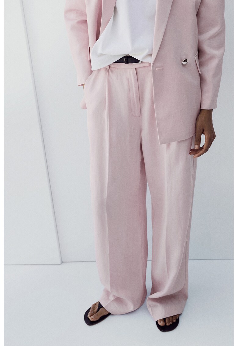 Pantaloni drepti eleganti - Roz prafuit