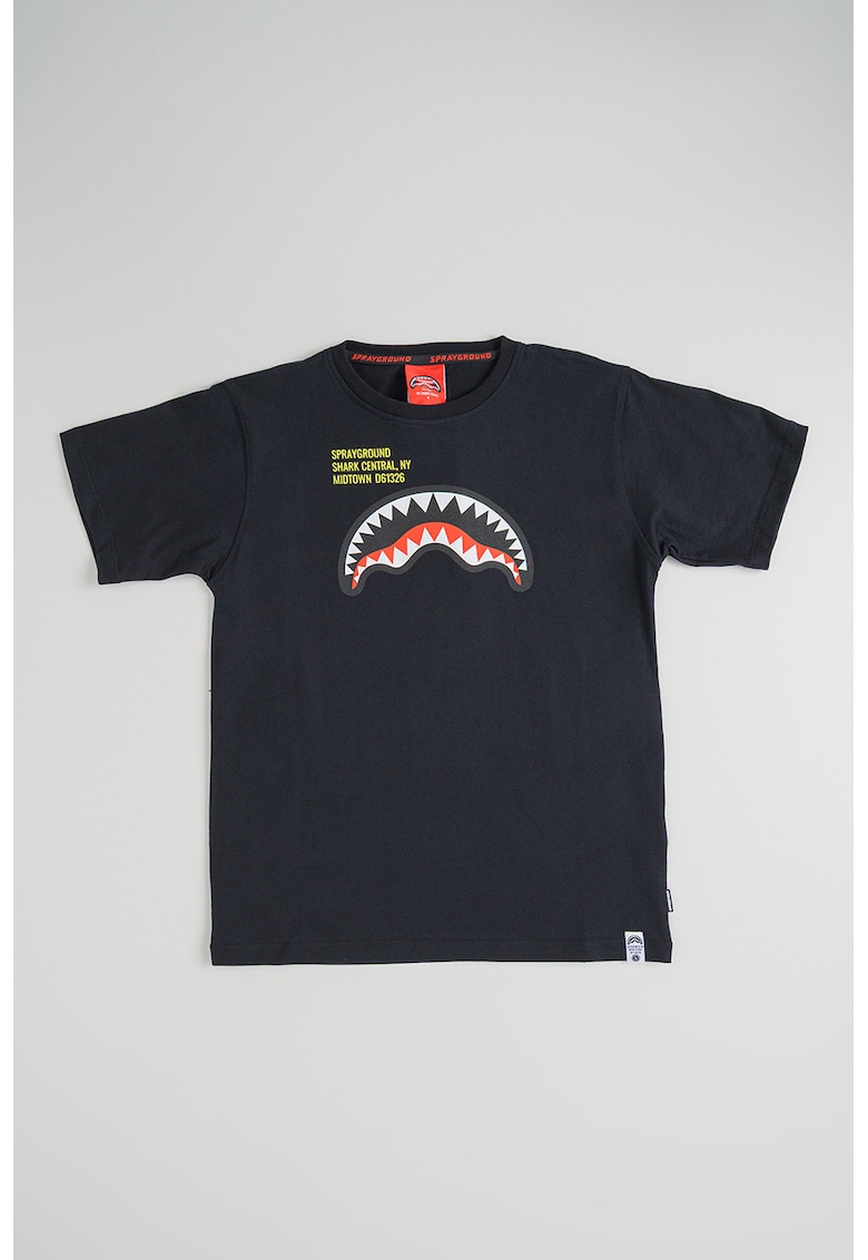 Tricou regular fit Shark - Negru