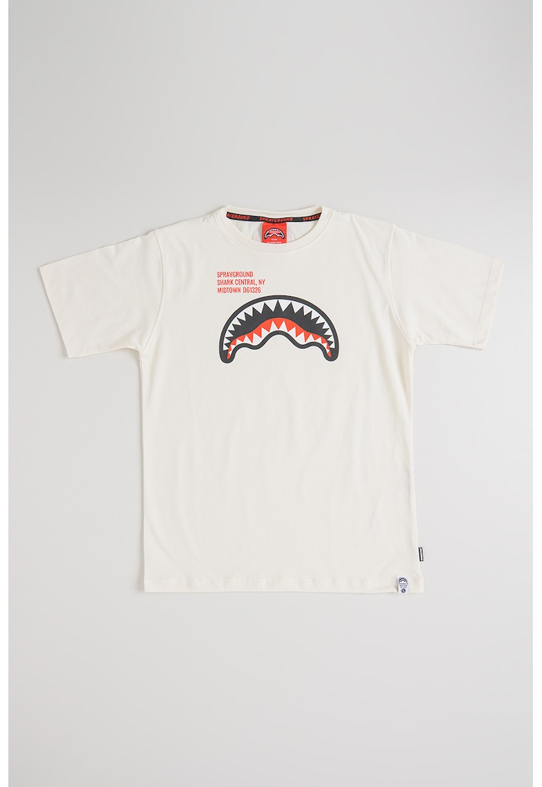 Tricou regular fit Shark - Alb fildes