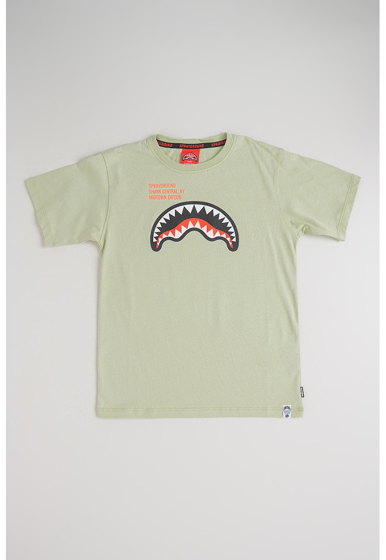 Tricou regular fit Shark - Verde pal