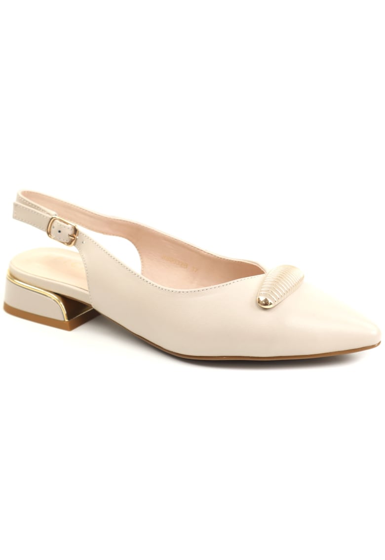 Pantofi dama decupati piele naturala JIJI80032B 52 N - Bej