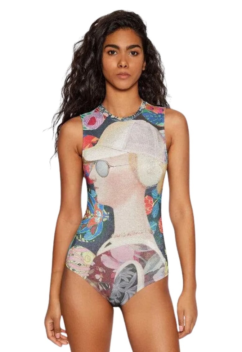 Body fara maneci cu imprimeu grafic