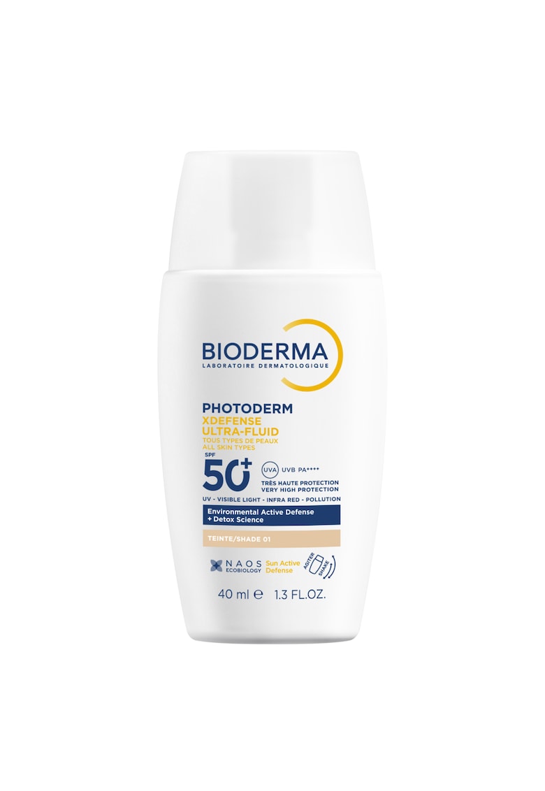 Crema colorata SPF50+ Photoderm XDefense Ultra-Fluid Fototip 1 cu efect detoxifiant si protectie UV completa - 40 ml