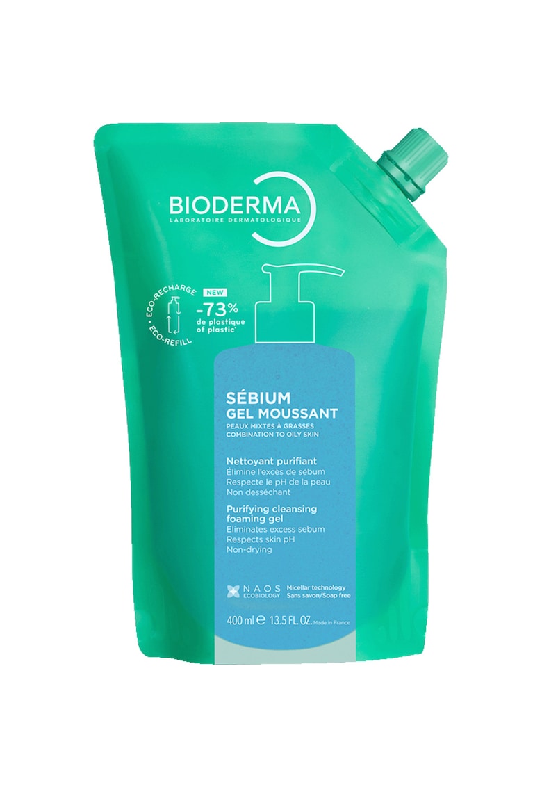 Gel de curatare spumant Sebium pentru ten mixt/gras - cu pompa - rezerva eco 400 ml