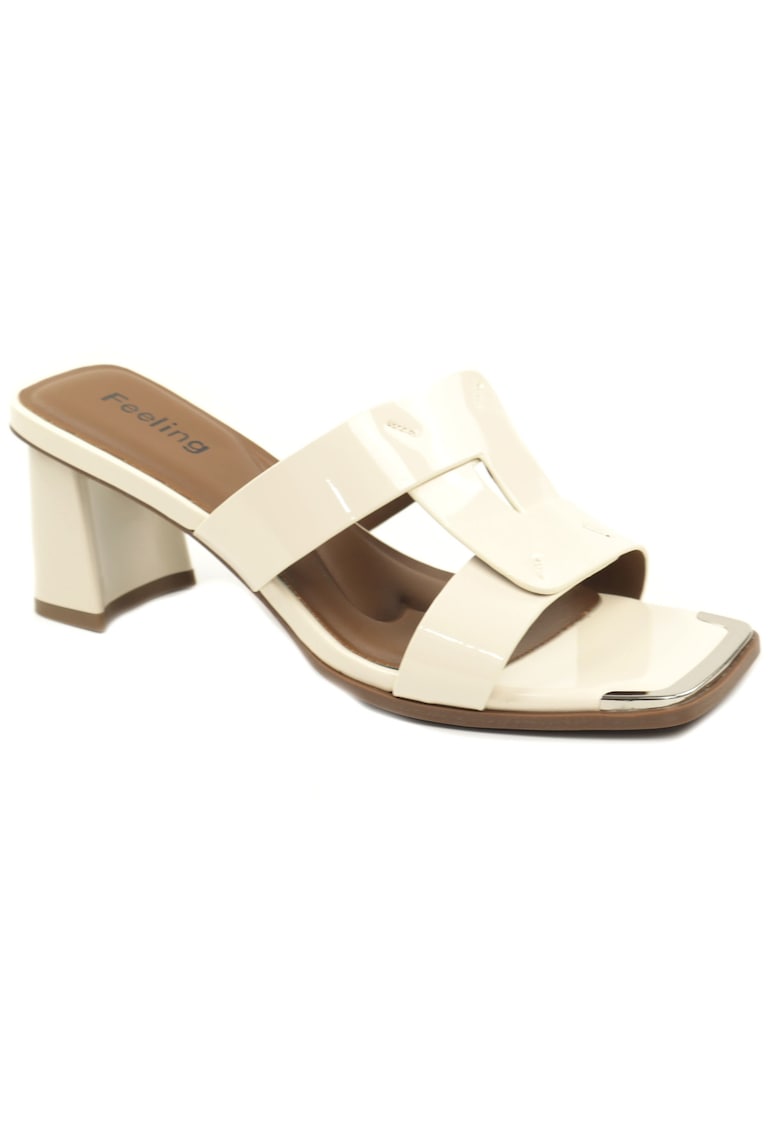 Papuci dama piele naturala 31099 - Bej