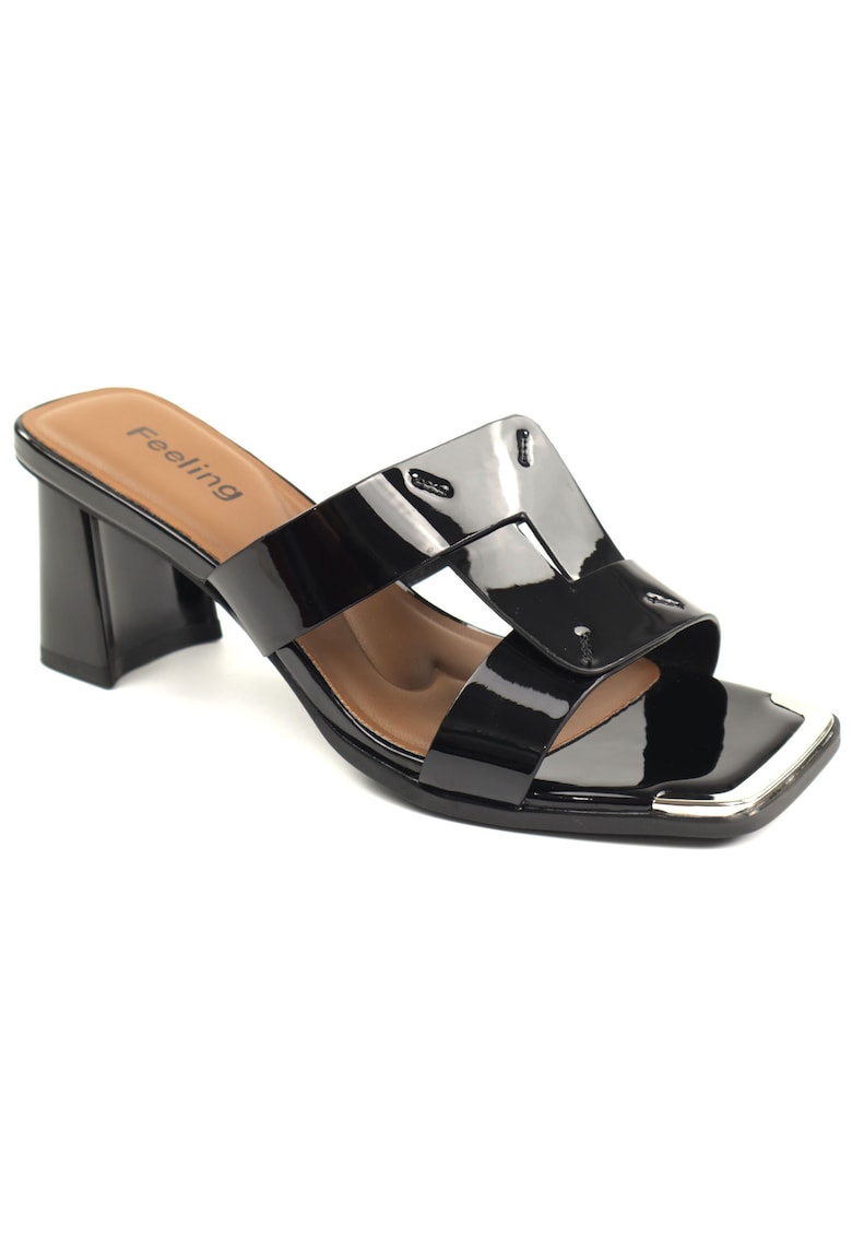Papuci dama piele naturala 31099 - Negru