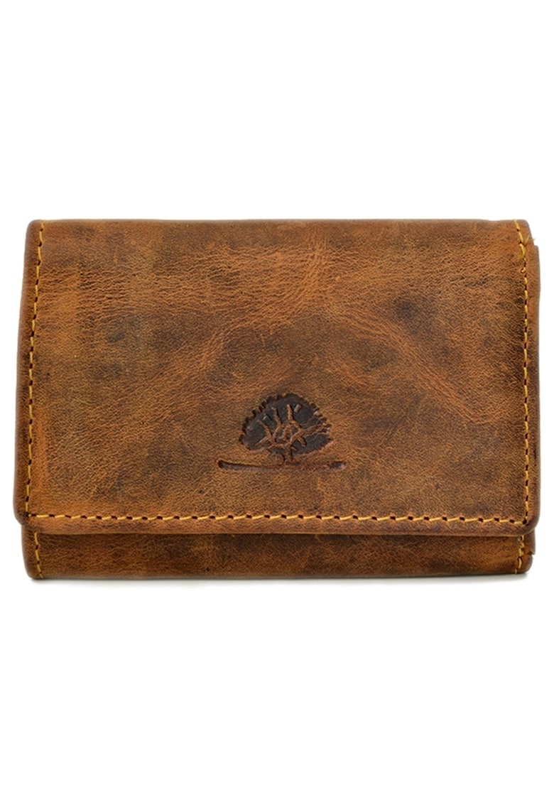 Portofel barbati piele naturala maro antichizat 10.5 x 7.0 x 2.5 cm - Vintage -