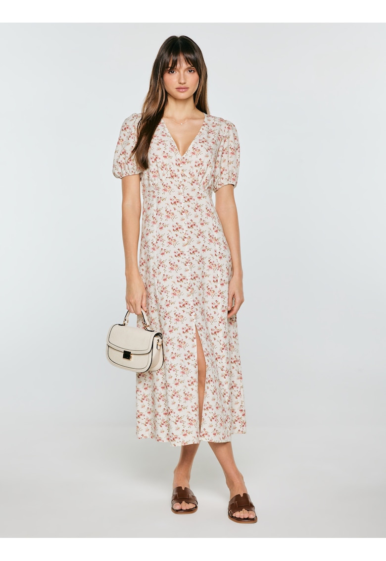 Rochie midi vaporoasa cu model floral