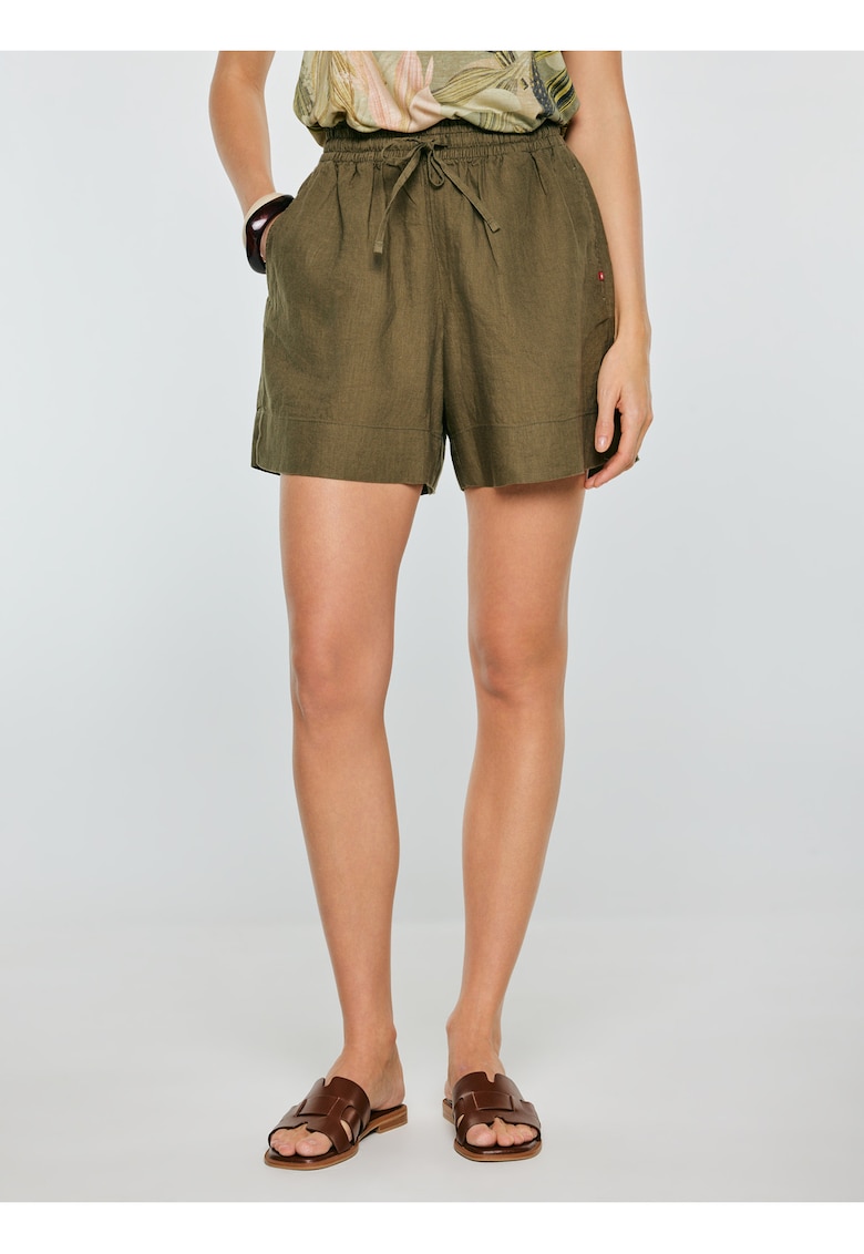 Pantaloni scurti din in cu talie elastica Linami 303