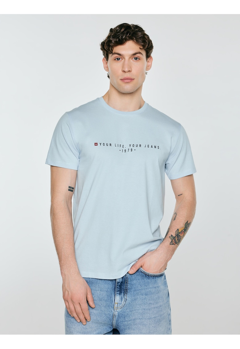 Tricou cu imprimeu text Oliver