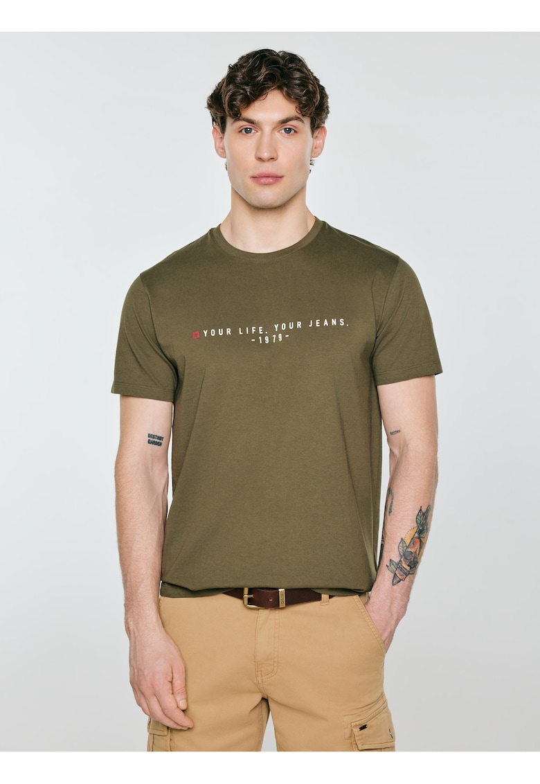 Tricou cu imprimeu text Oliver 303