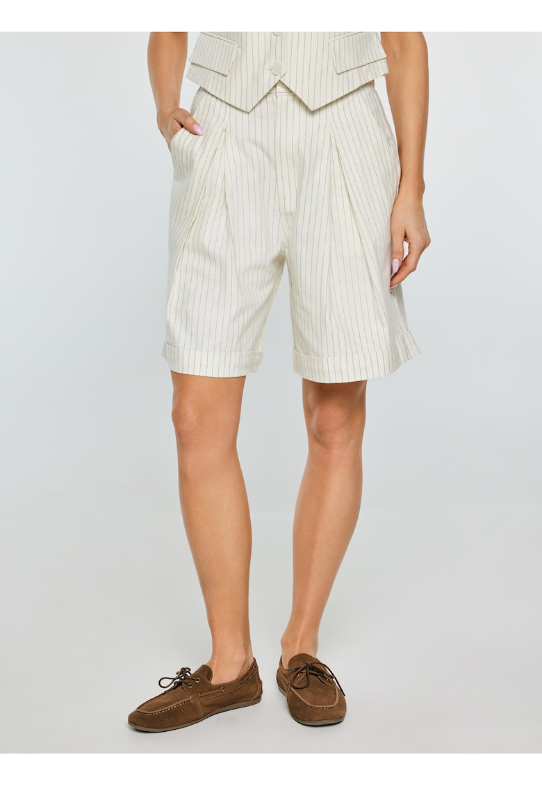 Pantaloni scurti din in - cu dungi Kinnisa 102