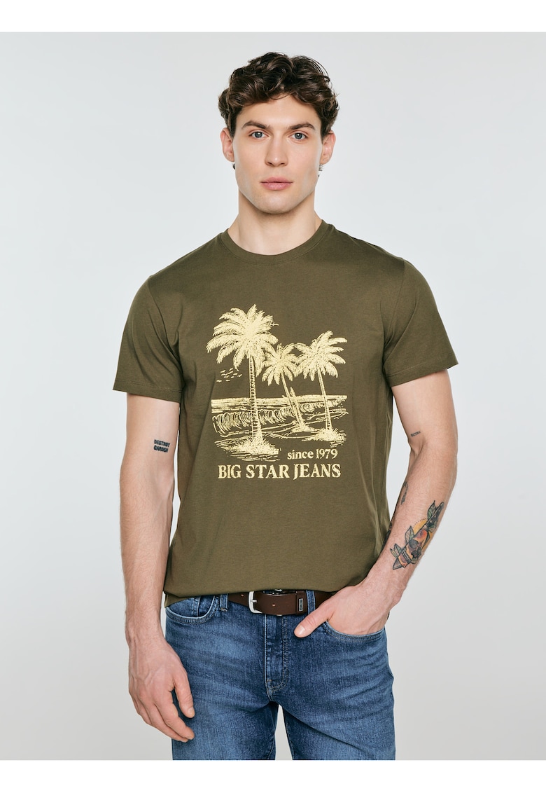 Tricou din bumbac cu imprimeu logo & grafic