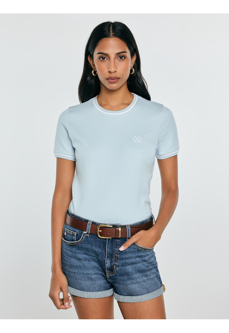Tricou cu insertie contrastanta Lemoure
