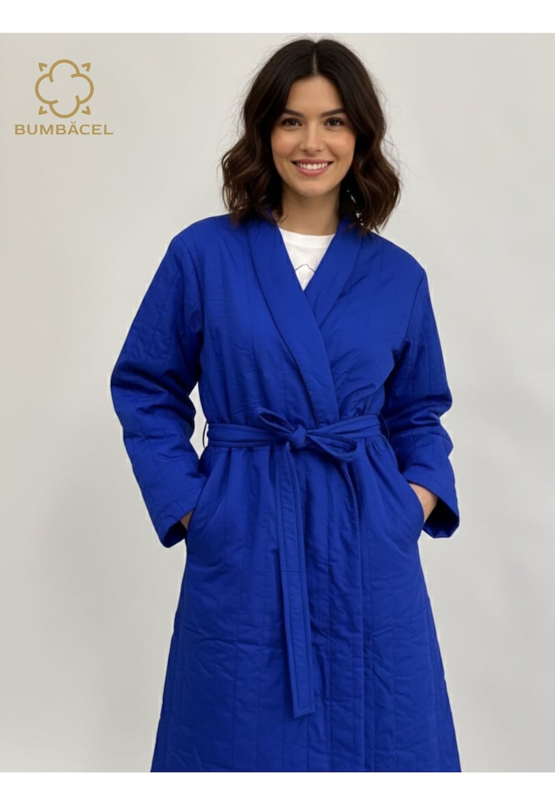 Tricou barbati albastru uni - Bumbacel