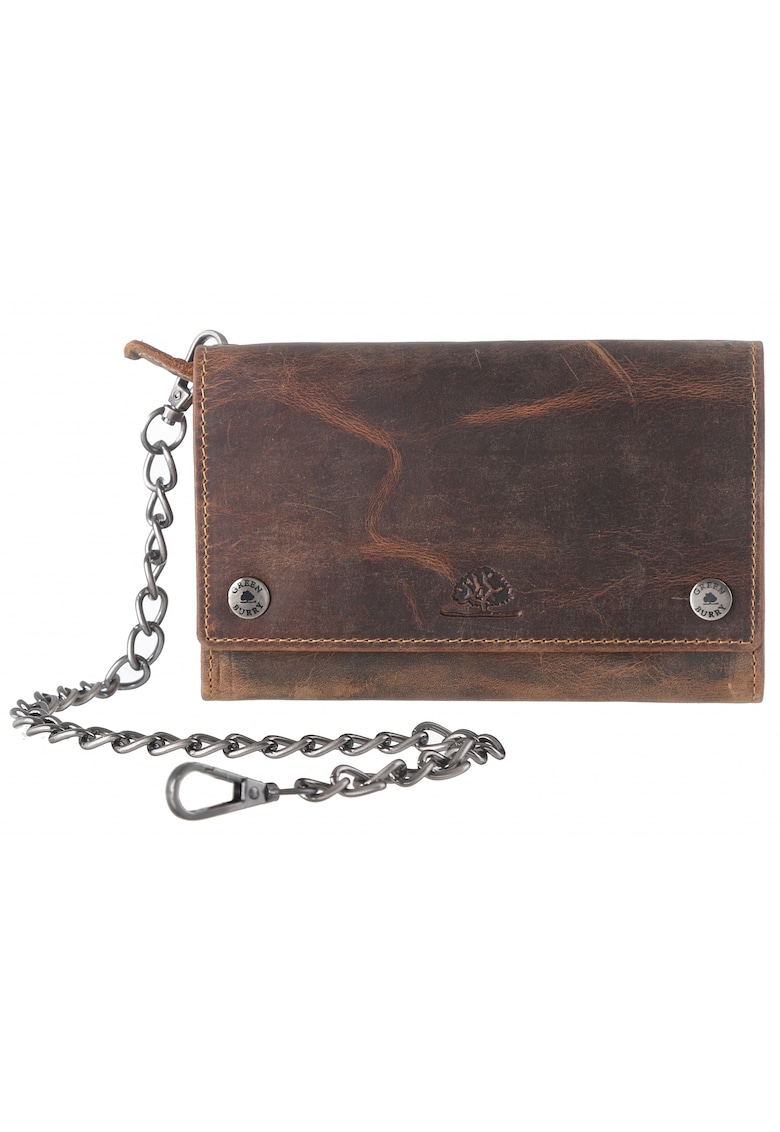 Portofel unisex piele naturala maro antichizat 17 x 10 cm - Vintage -
