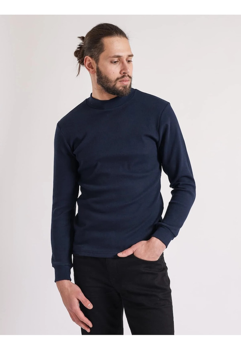 Bluza cu mananeca lunga barbat uniton din bumbac - cu guler