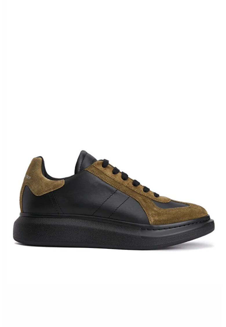 Oversize Black Brown Mens Leather Sneakers - Maro