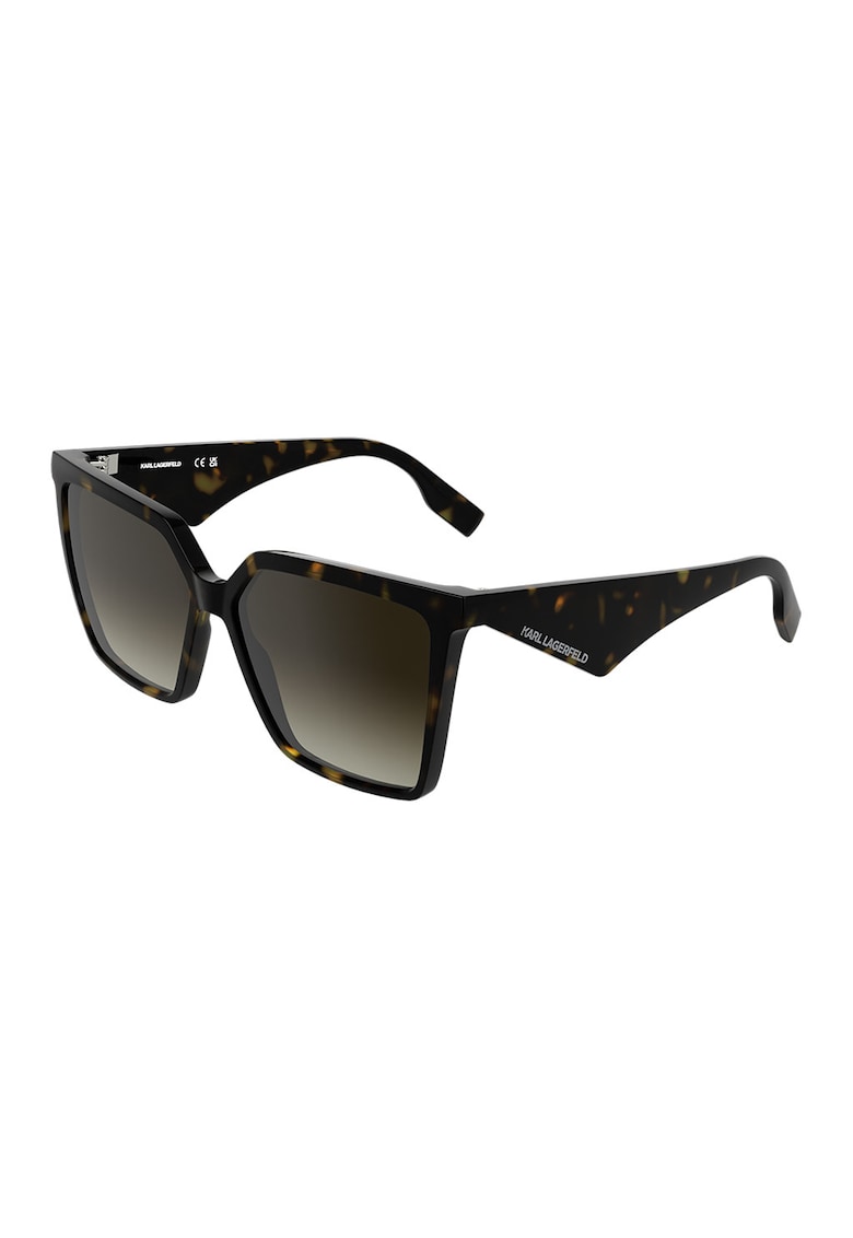 Ochelari de soare patrati cu lentile in degrade - Negru/Verde pal