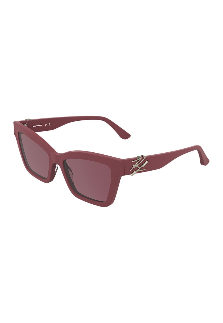 Ochelari de soare cat-eye cu detalii monograma - Rosu stins