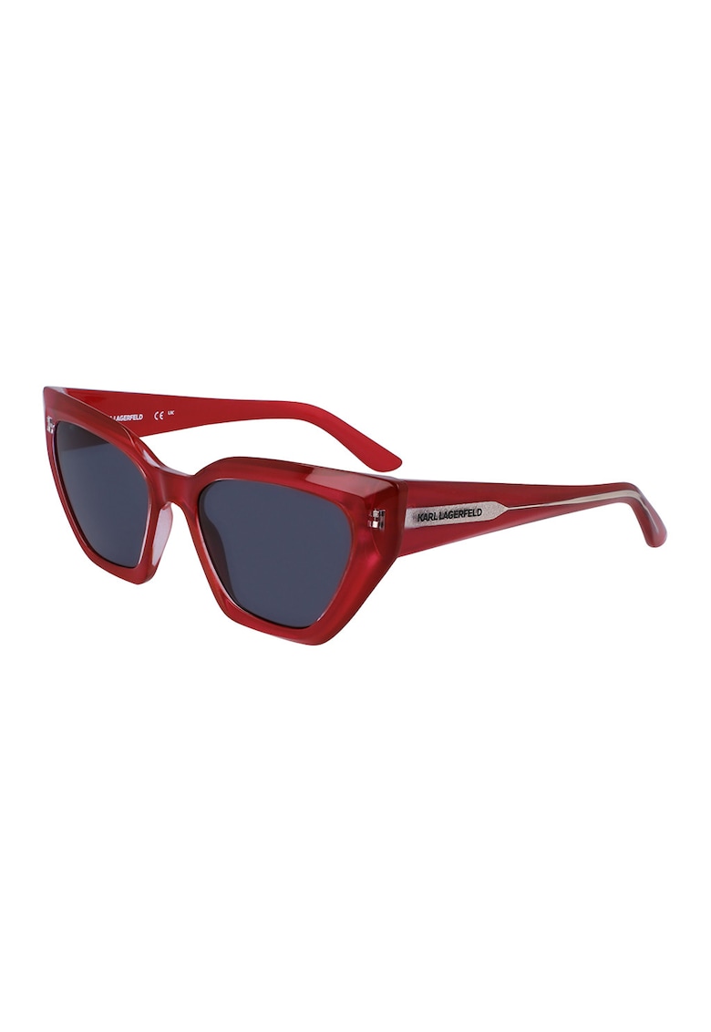 Ochelari de soare cat-eye cu logo - Rosu stins - - Rosu