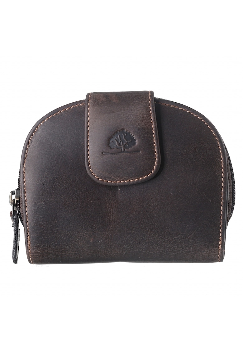 Portofel dama piele naturala 11 x 13 x 4.5 cm - TORNADO - - Maro