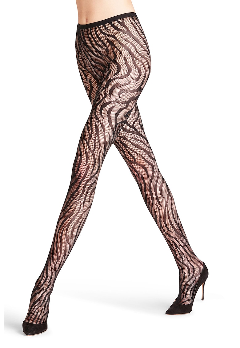 Dres din plasa cu model zebra - Negru