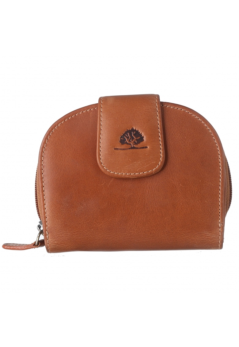 Portofel dama piele naturala 11 x 13 x 4.5 cm - TORNADO - - Coniac