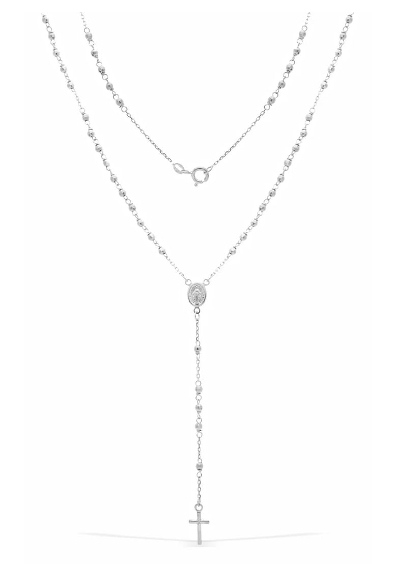 Rozariu din aur alb de 14 KT - model unisex