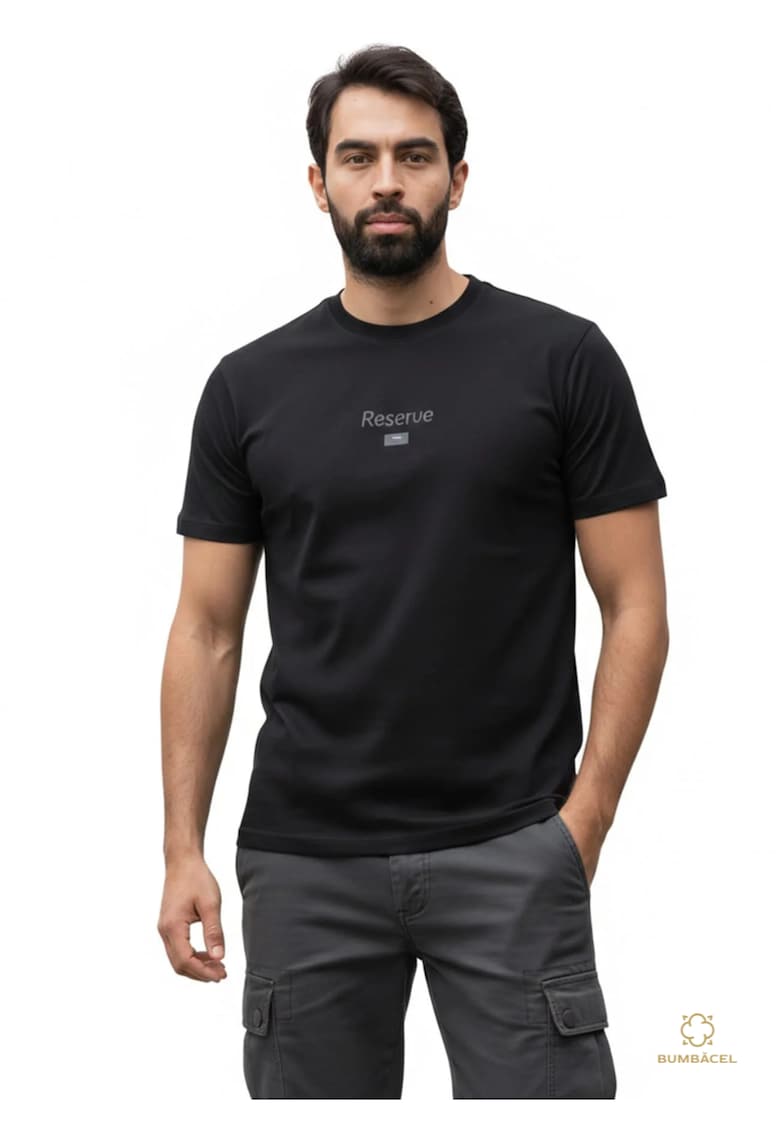 Tricou uniton din bumbac - pentru barbati - M - Negru