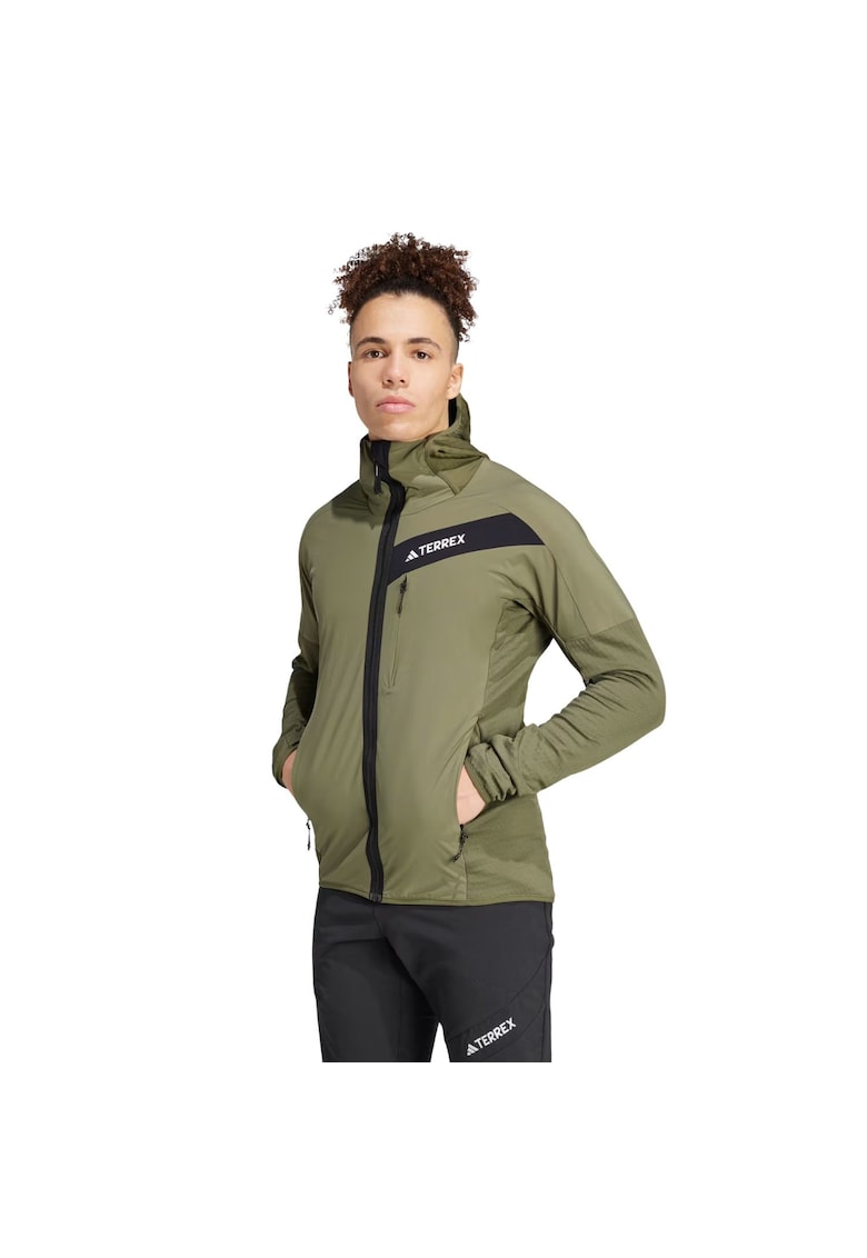 Jacheta din fleece rezistenta la vant pentru drumetie - cu gluga Terrex Techrock