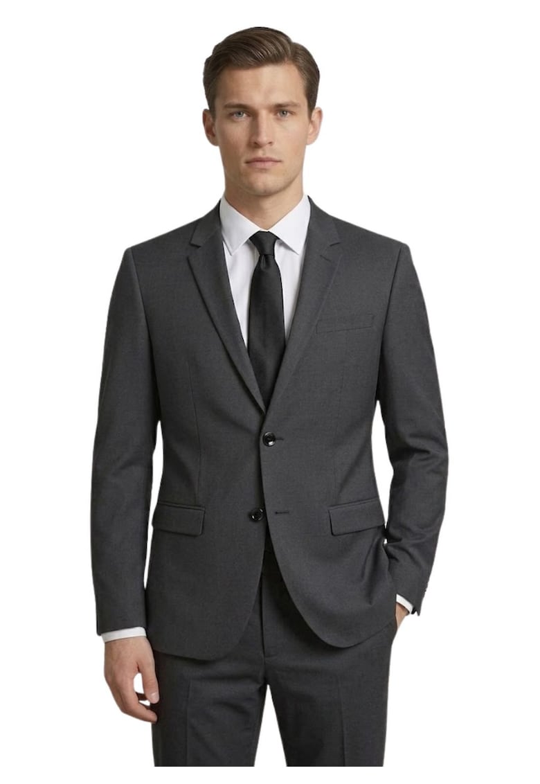 Sacou din lana slim fit cu maneca lunga -