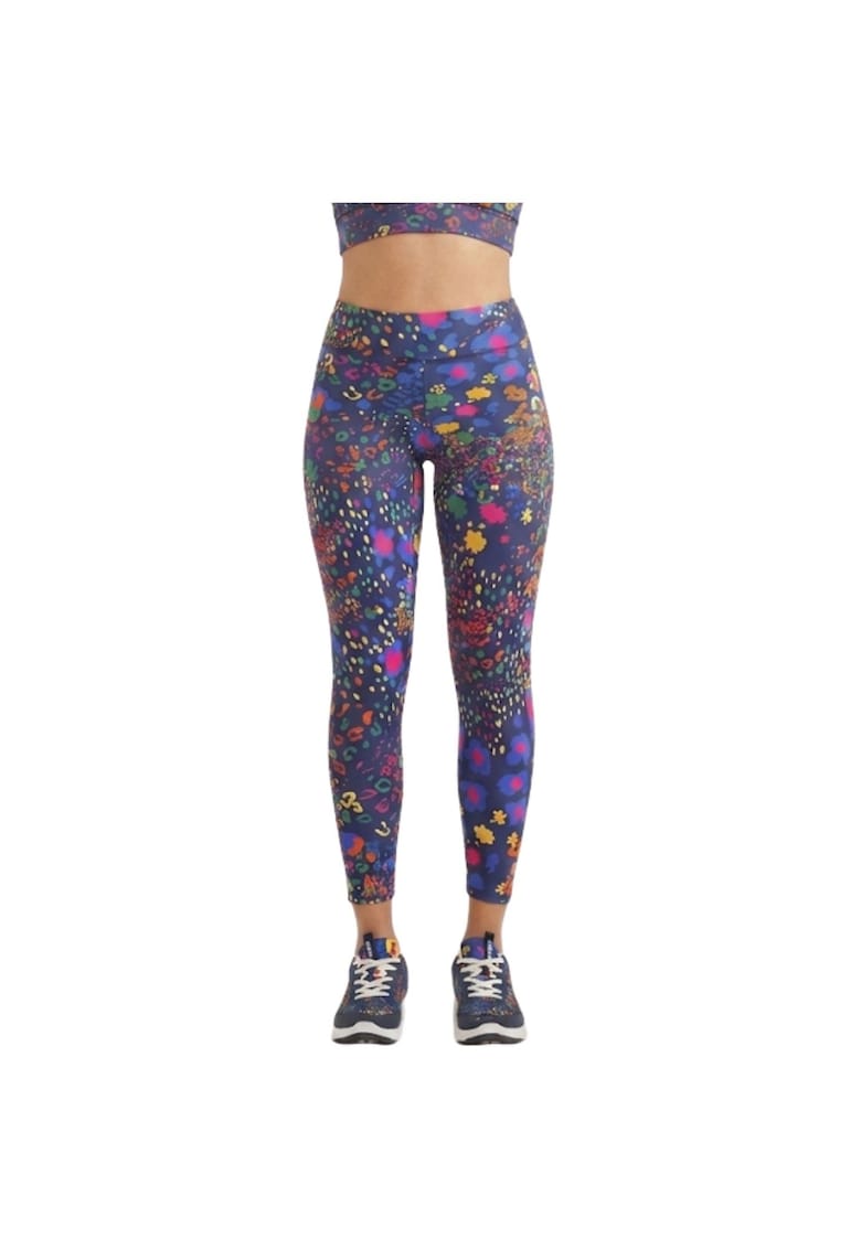 Colanti fitness crop cu imprimeu Leo -