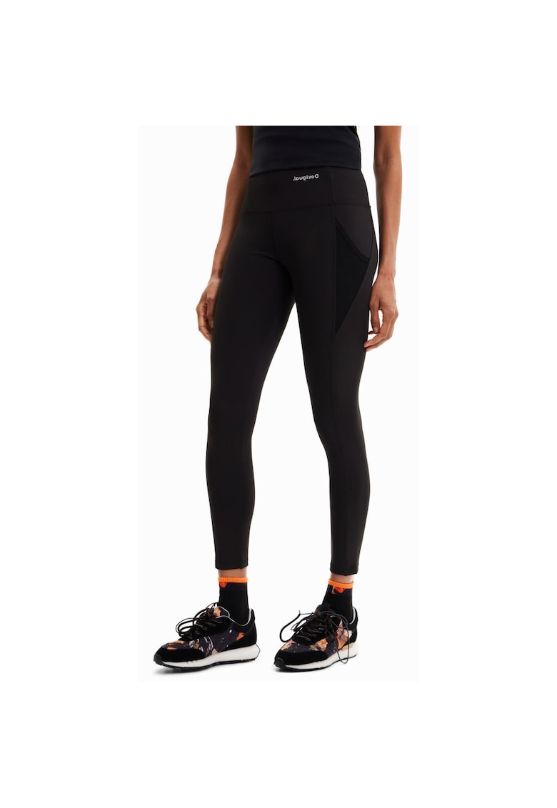 Colanti de fitness cu talie inalta si buzunare laterale -