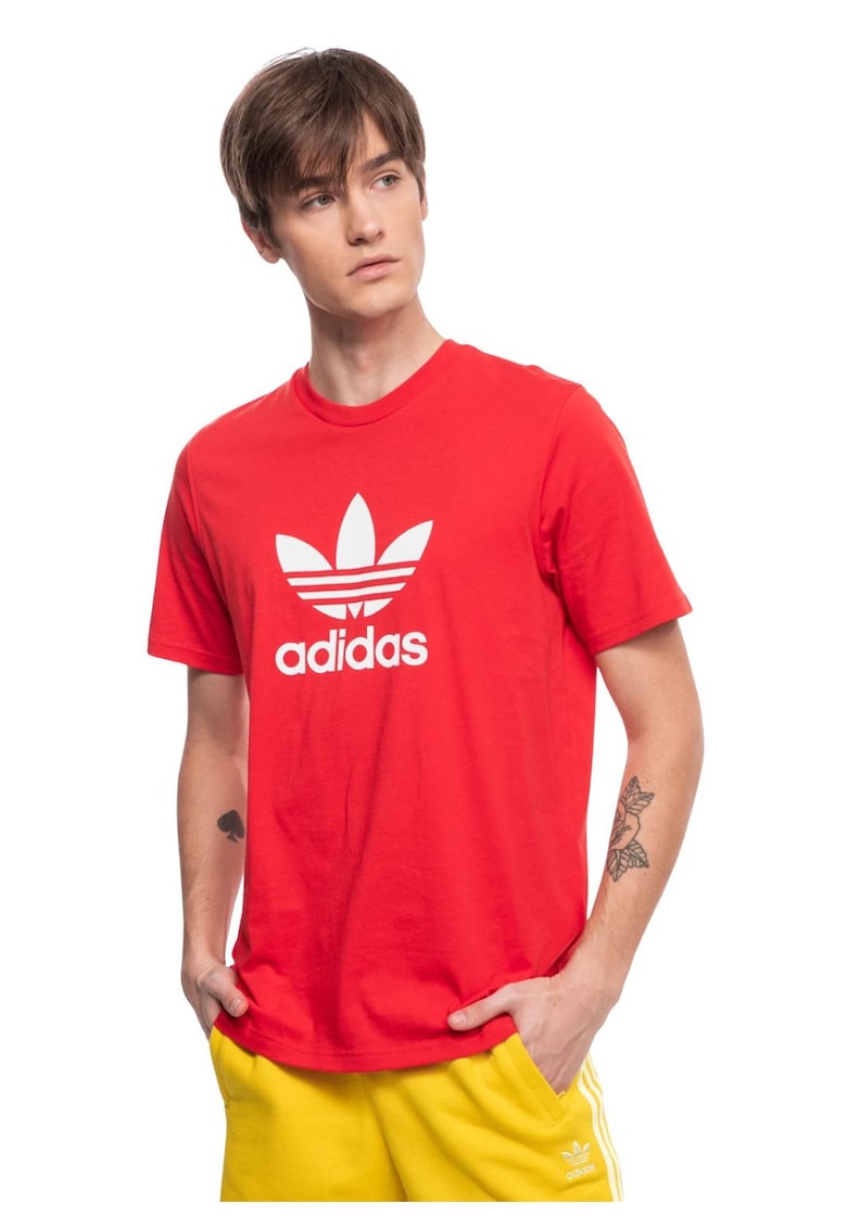 Tricou din bumbac cu imprimeu logo - Rosu