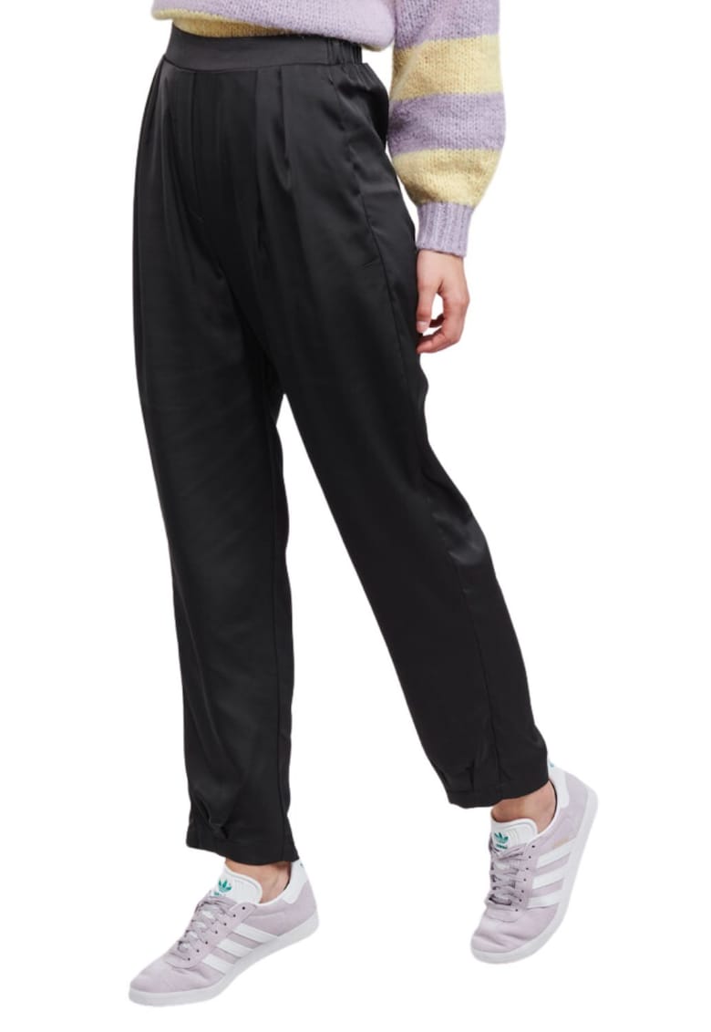 Pantaloni crop cu talie elastica Kyle -