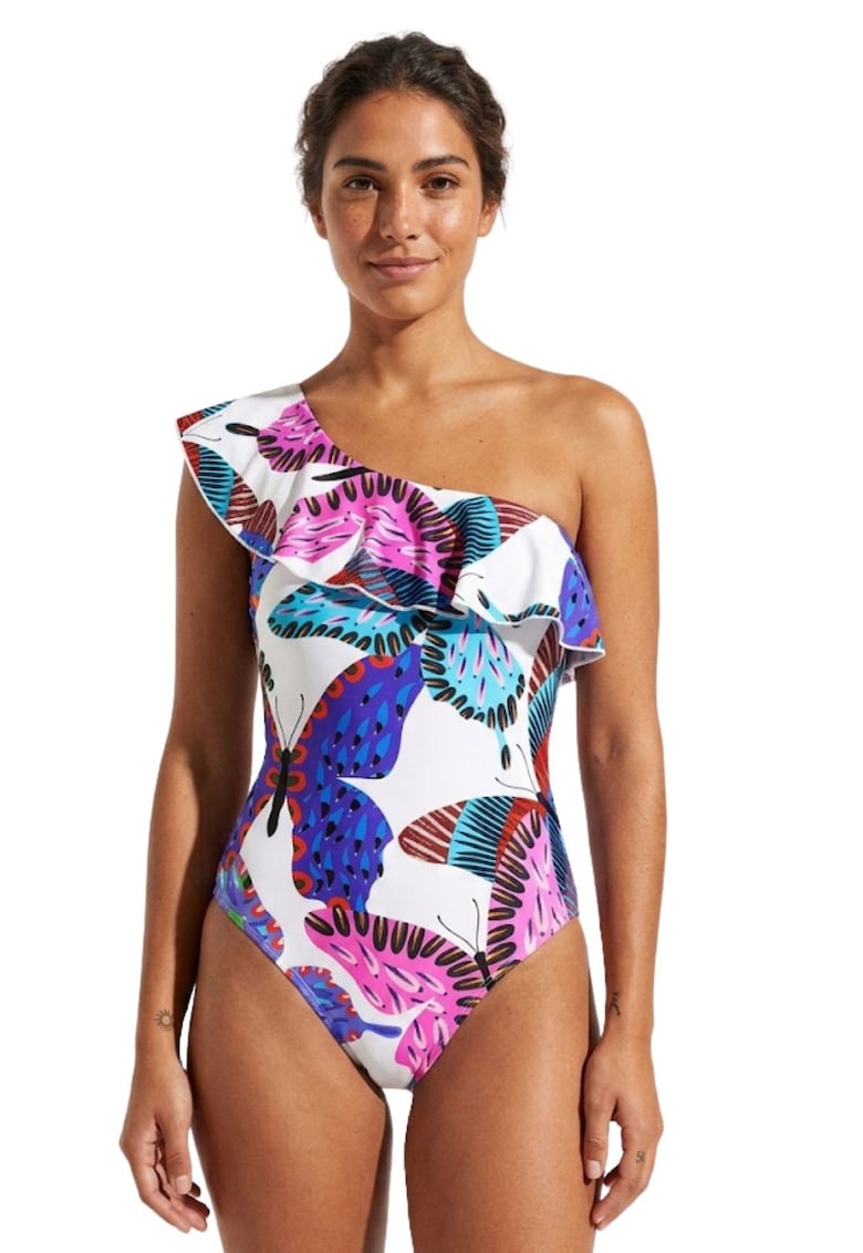 Costum de baie intreg cu imprimeu fluture Ariel -