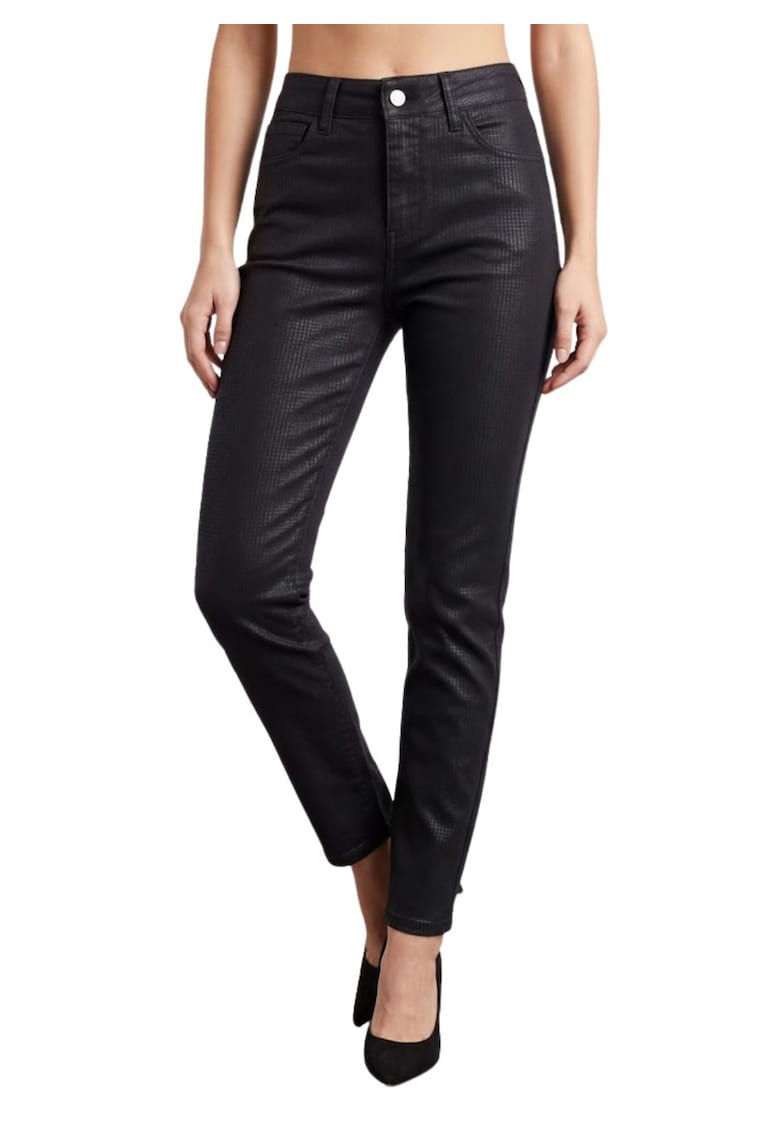 Pantaloni skinny cu imprimeu discret -