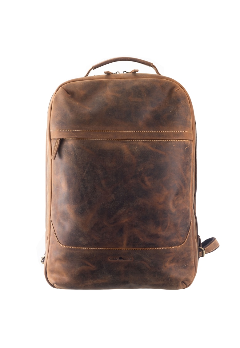 Rucsac Overnighter unisex piele naturala maro antichizat 34 x 48 x 16 cm - Vintage -