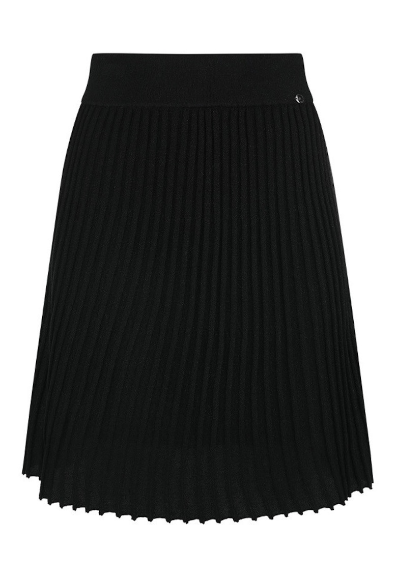 Fusta plisata cu talie elastica - Negru
