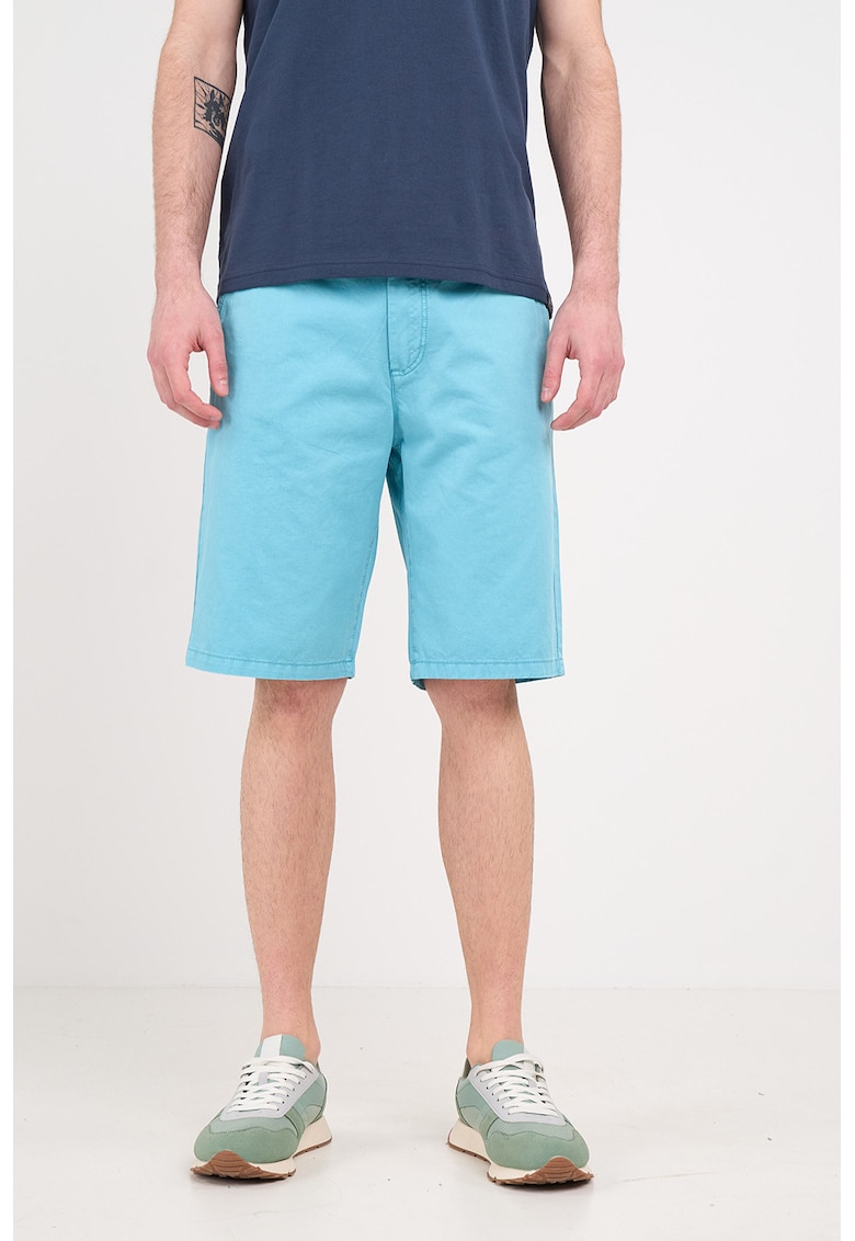 Pantaloni scurti din bumbac cu buzunare - Albastru glaciar