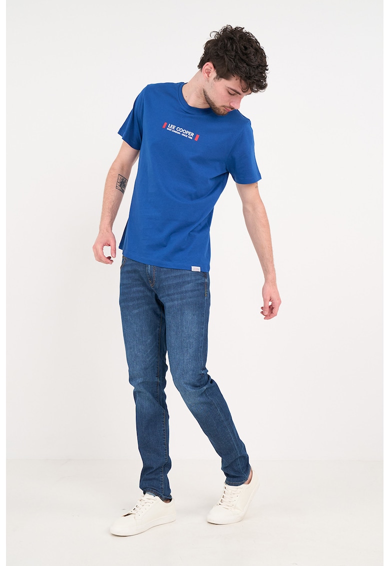 Blugi slim fit cu croiala conica - Albastru gentian