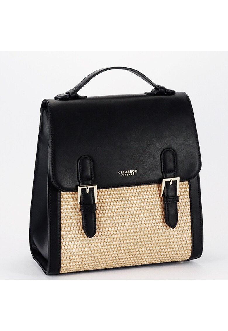 Rucsac negru cu model impletit DHJ727-3 18 20087 - Negru