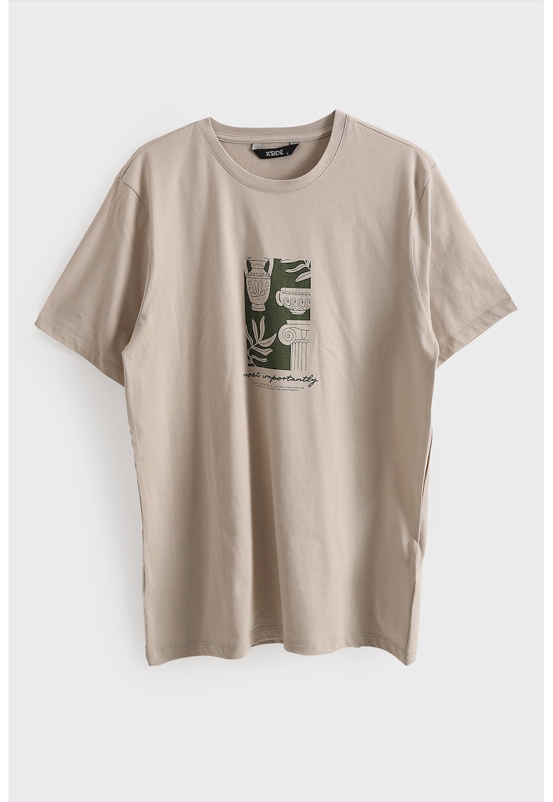 Tricou cu imprimeu grafic - Bej deschis