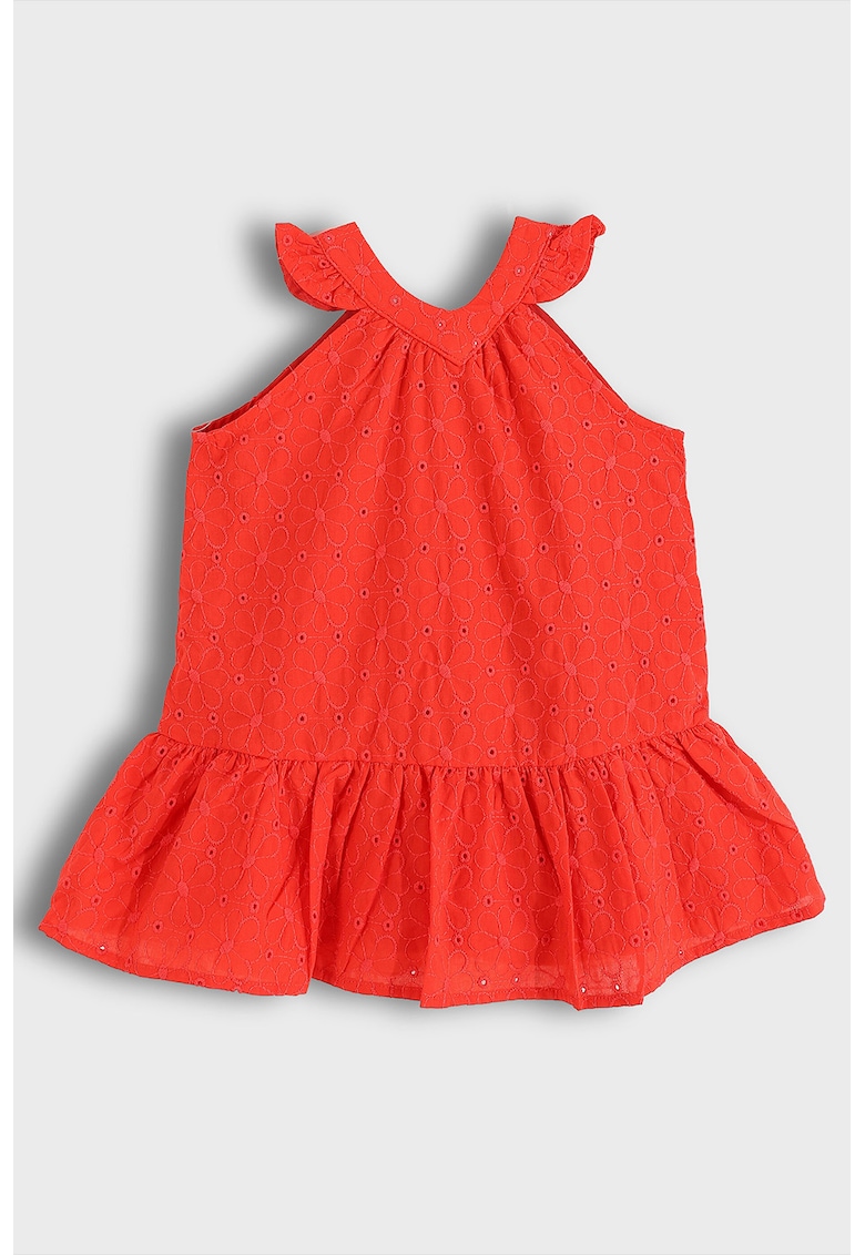 Rochie cu model cu perforatii - Portocaliu mandarina