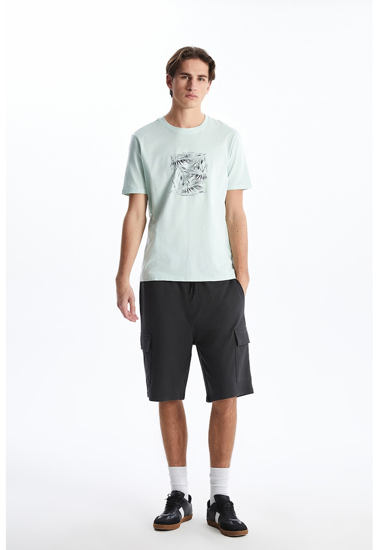 Tricou din bumbac cu imprimeu - Albastru pal