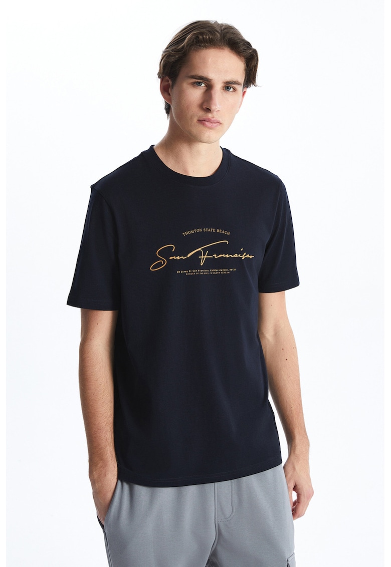 Tricou din bumbac cu imprimeu - Albastru ultramarin