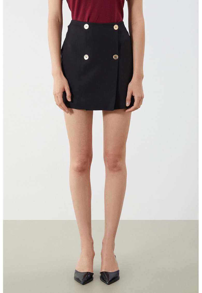 Fusta mini cu talie inalta - Negru