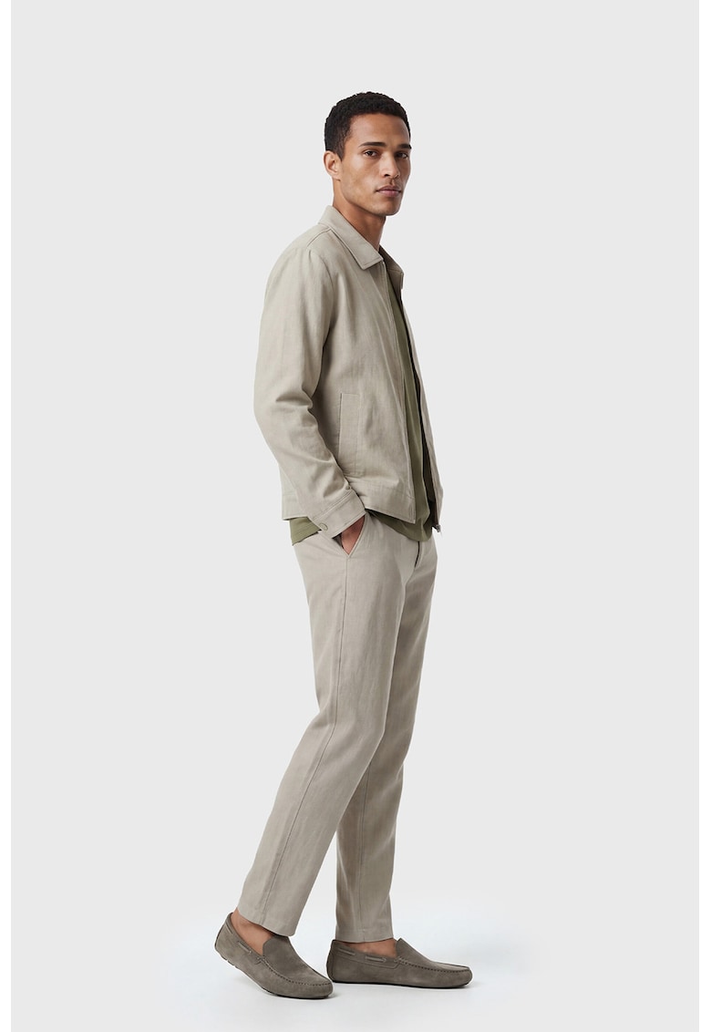 Pantaloni chino din bumbac cu model uni - Bej